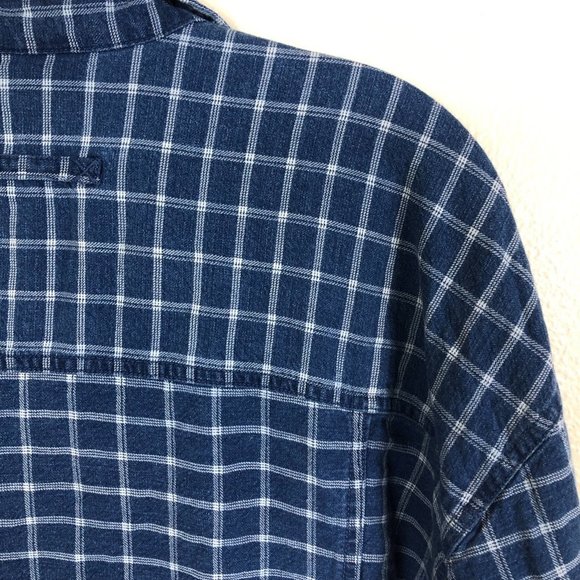 VICTORIA JONES WOMAN Denim Style Plaid Shacket Shirt Jacket Zip Up Size X - Picture 11 of 11